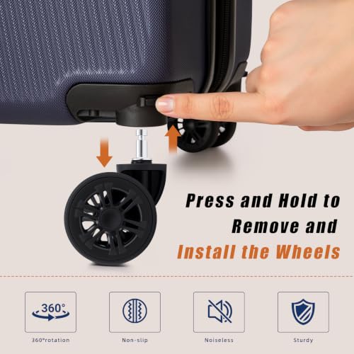 Eeeza Luggage Replacement Wheels, 4-Pack of 360° Smooth Rolling Spinner Wheels,Durable & Easy Install, Exact Fit Replacement for Eeeza Brand Suitcases and Travel Luggage