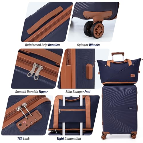Eeeza Luggage Sets 5 Piece, Suitcases with Wheels, ABS Hard Case Luggage with TSA Lock Spinner Wheels, Carry On Luggage Set (20/24/28 inch)