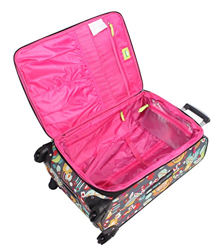 Lily Bloom Carry On Expandable Design Pattern Luggage With Spinner Wheels (20in, Bliss)