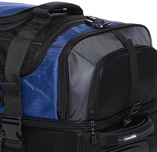 Amazon Basics Ripstop Wheeled Duffel, 30 Inch - Blue