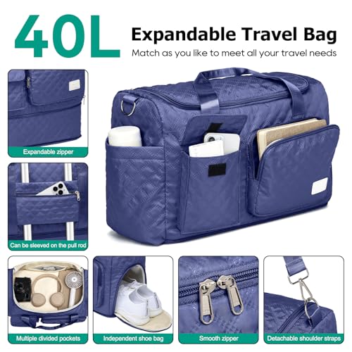 Joyway Luggage Sets 6 Piece with Detachable Spinner Wheels, Lightweight Hard Shell Travel Suitcse Set with TSA Lock (Blue, 6 Piece Set)