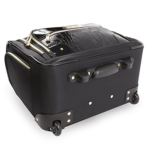 BEBE Danielle - Wheeled Under The Seat Carry On Bag Carry-On Luggage, Croc Black