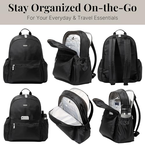 Baggallini Essential Laptop Backpack - 16x12 Inch Travel Backpack with 16" Laptop Sleeve - Lightweight Luggage Backpack