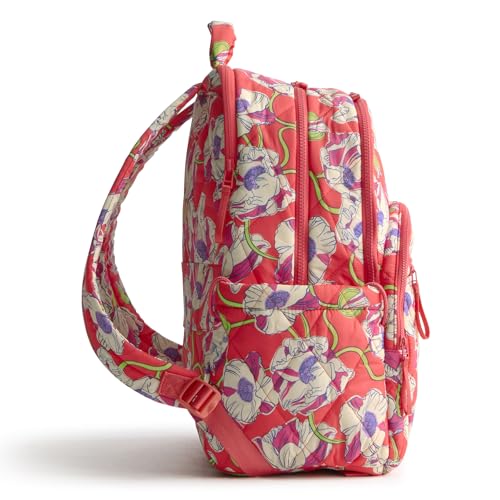 Vera Bradley Women's Featherweight Large Bancroft Backpack, Swirling Poppies, One Size