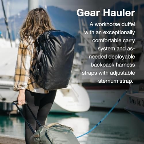 Osprey Transporter 44L Durable Squffel Bag - Water Resistant Square Split Travel Duffel Backpack, Pine Leaf Green