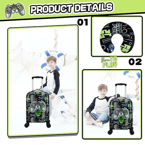 Inprof Kids Luggage Set 2 Piece 16'' Hardside Spinner Wheels Carry On Airline Approved