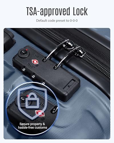 LIGHT FLIGHT Luggage Sets, Carry On Luggage 22x14x9 Airline Approved, Carry On Travel Bag Suitcases with Wheels, Expandable Hardside Lightweight Rolling with TSA Lock 2-Piece Set (DB/20),Royal Blue