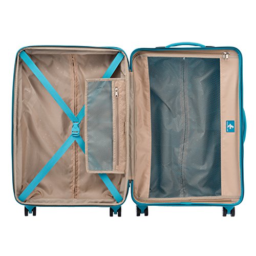 Atlantic Luggage Ultra Lite 4 Hardside, 24-Inch Expandable Spinner (Turquoise Blue)