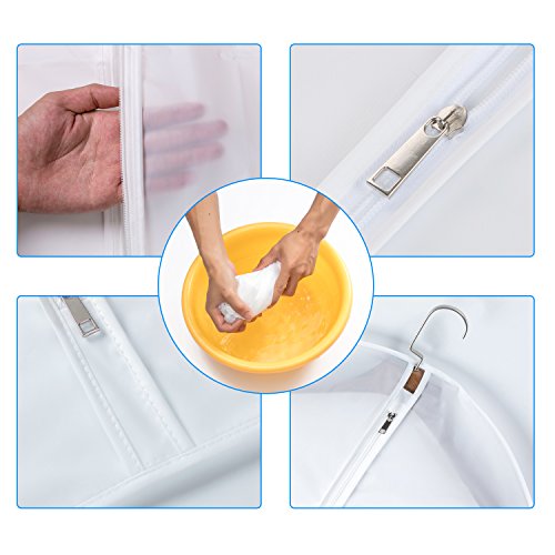 MsKitchen Garment Bags 12 Pack, 24 x 40 Hanging Clothes Storage Bags, Translucent PEVA Garment Covers with Full Zipper for Suits and Dresses