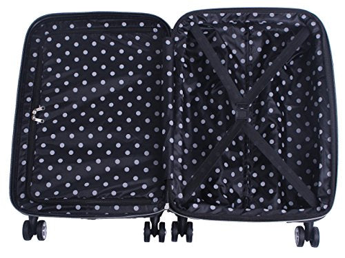 Betsey Johnson 30 Inch Checked Luggage Collection - Expandable Scratch Resistant (ABS + PC) Hardside Suitcase - Designer Lightweight Bag with 8-Rolling Spinner Wheels (Skull Party, 30in)