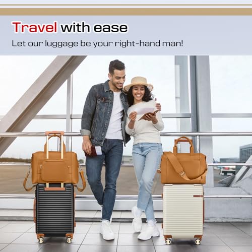 Joyway Expandable Luggage Sets 5 Piece with Leather Bag, Lightweight Hard Shell Travel Suitcase Set with Spinner Wheels and TSA Lock, Black