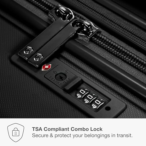 Traveler's Choice Pagosa Hardshell Expandable Luggage with Spinner Wheels, Black, 2-Piece Set (22/26)