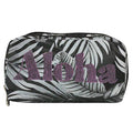 LeSportsac Aloha Twilight Hawaii Rectangular Cosmetic Bag Style 6511/Color K834, HAWAII EXCLUSIVE, ‘Aloha’ Printed in Purple/Pink Oversized Letters, Black, White & Grey Tropical Palm Fronds
