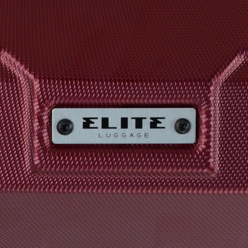 Elite Luggage Expandable Hardside Spinner Luggage, Burgundy, 21" Carry-on