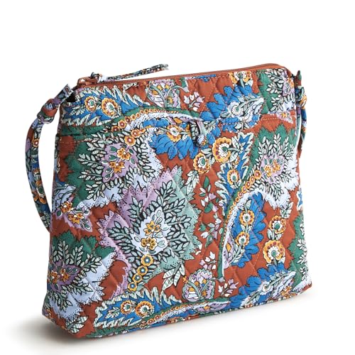 Vera Bradley Women's Premium Cotton Original Hipster Crossbody, Flowers + Feathers, One Size