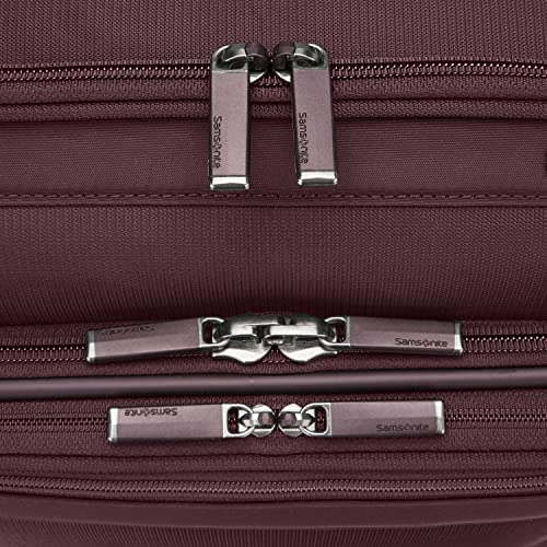 Samsonite Lineate DLX Softside Expandable Luggage with Spinner Wheels, Merlot, Medium Checked