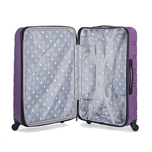 Rockland Melbourne Hardside Expandable Spinner Wheel Luggage, Medium 24", Purple