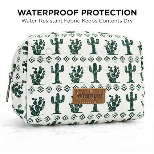 Montana West X Wrangler Travel Makeup Bag Waterproof Cosmetic Bag Portable Makeup Pouch for Women Large Toiletry Bag
