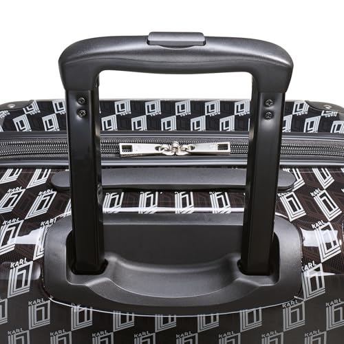 KARL LAGERFELD Paris Unisex Luggage Suitcase,Black/Grey,Medium