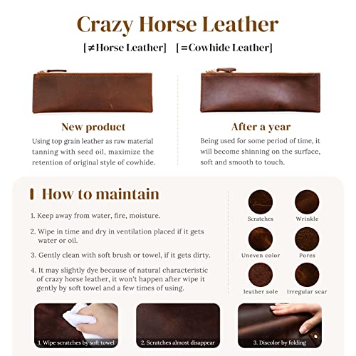 S-ZONE Genuine Leather Tote Bag for Women Work Shoulder Crossbody Purses Handbag with Outside Pockets