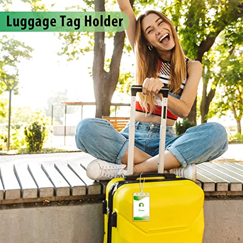 Zonon 150 Pack Clear Luggage Tags Bulk Bag Tag Badge Holder for Suitcases Waterproof Zip Identification ID Card Holder with Clear Loop Straps Business Travel and Office Supplies (10 Mil)