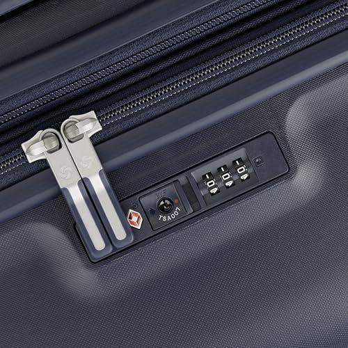 Samsonite Elevation Plus - Large Hardside Luggage - Scratch Resistant Polypropylene Shell, RightHeight™ Adjustable Handle, Integrated AirTag Holder, TSA Lock, WetPak™ Compartment - Midnight Blue