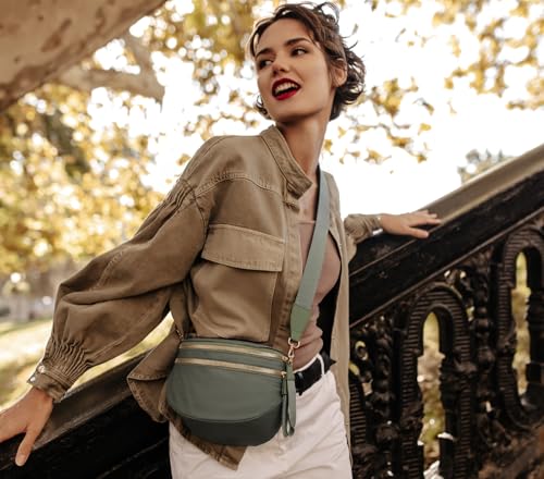 Crossbody Bum Bags for Women Pure Colour Spacious Trendy Sling Bag Nylon Fanny Pack Shoulder Bag for Travel