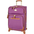 Steve Madden Designer Luggage Collection - Expandable 24 Inch Softside Bag - Durable Mid-sized Lightweight Checked Suitcase with 4-Rolling Spinner Wheels, Purple, 3 light 24"