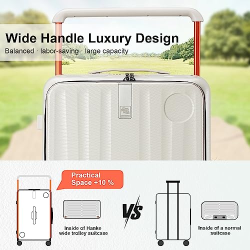 Hanke 20 Inch Carry On Luggage Airline Approved Multifunctional 26 Inch Checked Luggage Hard Shell Suitcases with Wheels