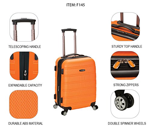 Rockland Melbourne Hardside Expandable Spinner Wheel Luggage, Carry-On 20", Magenta