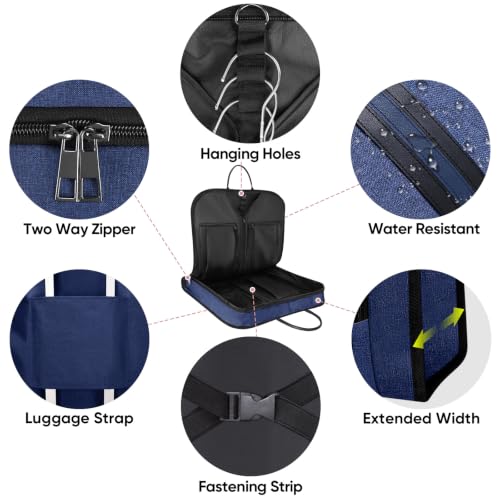 BALEINE Travel Garment Bag, Travel Suit Bag for Men, Water Resistant Carry on Garment Bag for Hanging Clothes, Garment Duffel Bag for Travel Business (Blue, 48")