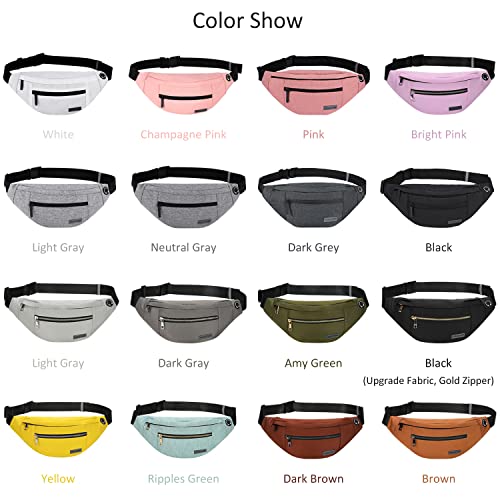 Crossbody Fanny Pack Belt Bags Women Men Shoulder Sling Bag with 4-Zipper Pockets,Gifts for Enjoy Sports Festival Workout Traveling Running Casual Hands-Free Waist Pack Carrying All Phones, Large