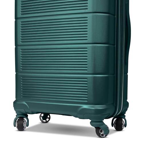 American Tourister Stratum 2.0 Hardside Expandable Luggage with Spinners, Pine Green, 2PC SET (Carry-on/Medium)