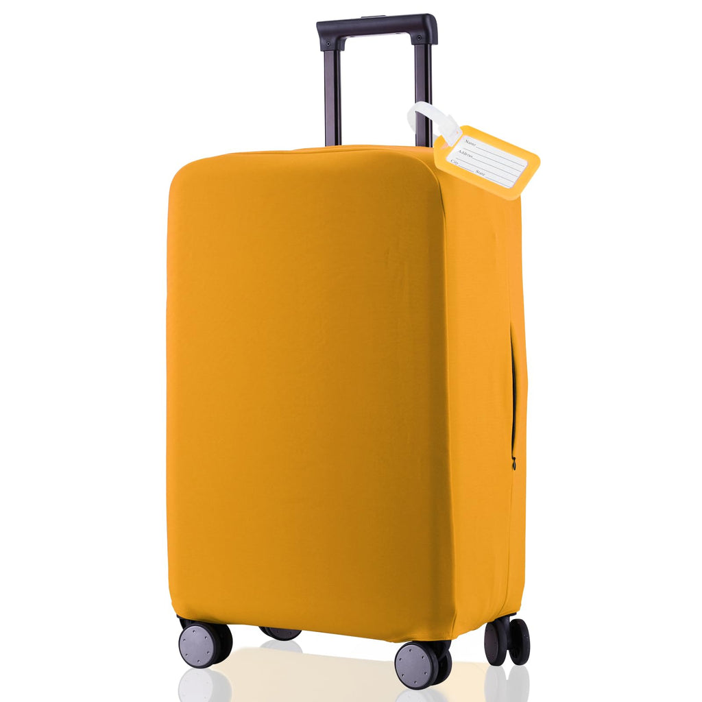 RainVillage Travel Luggage Cover - Scratch-Resistant Fit 19-31 Inch Suitcase Protector (Yellow, M(24-25 inch))