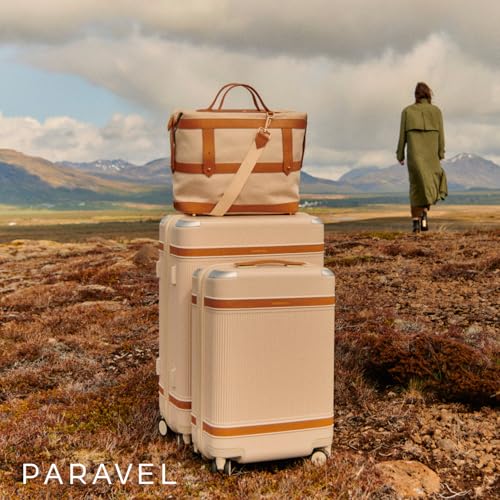 Paravel Aviator Luggage | Carbon-Neutral Travel Suitcase from Recycled Materials| Durable Luggage with Wheels | Boxcar Red