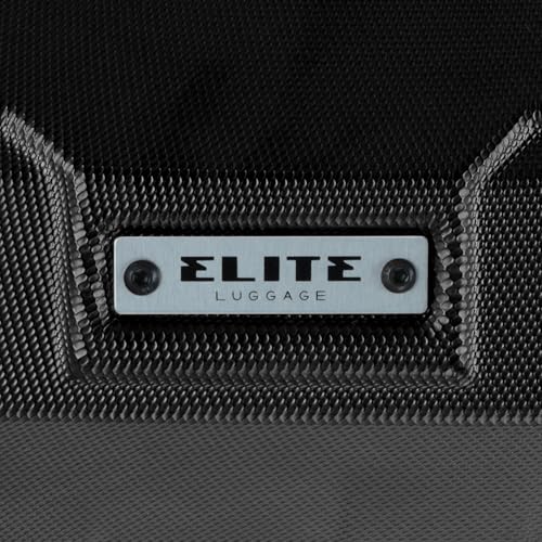 Elite Luggage Expandable Hardside Spinner Luggage, Black, 21" Carry-on