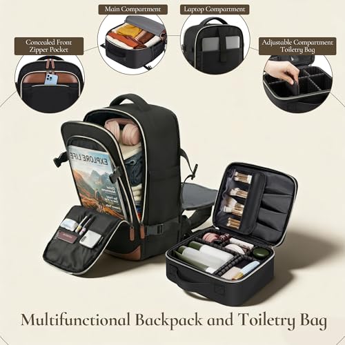 TILYMOL Luggage Sets 5 Piece - Expandable Suitcase Set with TSA Lock & Spinner Wheels, Lightweight PP Hardshell Travel Luggage for Men Women, Black