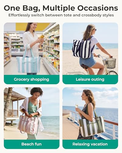 BAGSMART Large Beach Bag for Women, Oversize Tote Bag for Travel/Swim Pool/Summer