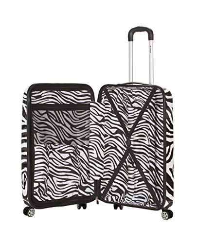 Rockland Safari Hardside Spinner Wheel Luggage, Zebra, 3-Piece Set (20/24/28) (F195-ZEBRA)