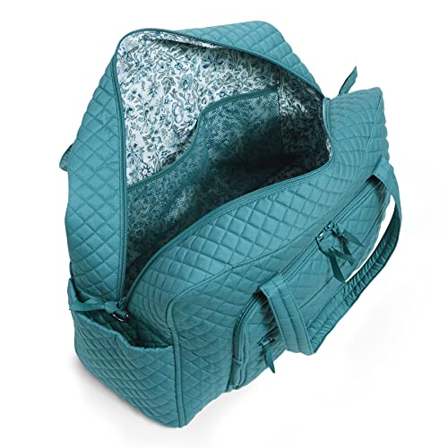 Vera Bradley Women's Cotton Weekender Travel Bag, Forever Green - Recycled Cotton, One Size