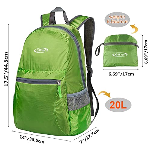 G4Free 20L Lightweight Packable Backpack Travel Hiking Daypack Foldable Backpack for Men Women