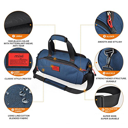 Cool NEW! Duffel Style Carry On Sports Travel Bag with Shoulder Strap, Zippered Compartments