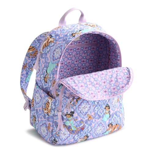 Vera Bradley Women's Disney Premium Cotton Bancroft Backpack – 15" Laptop Sleeve – Jasmine Intricate Medallions, 24L