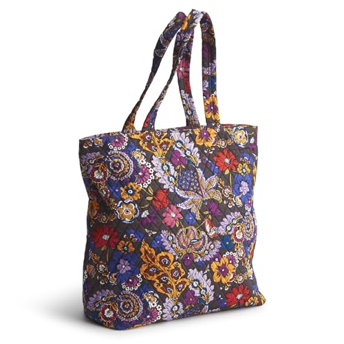 Vera Bradley Women's Premium Cotton Clermont Travel Tote, Colorful Bouquet, One Size