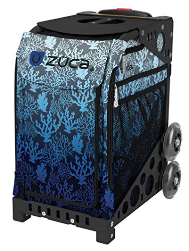 ZUCA Blue Reef Deep Sea Sport Insert Bag and Black Frame with Flashing Wheels