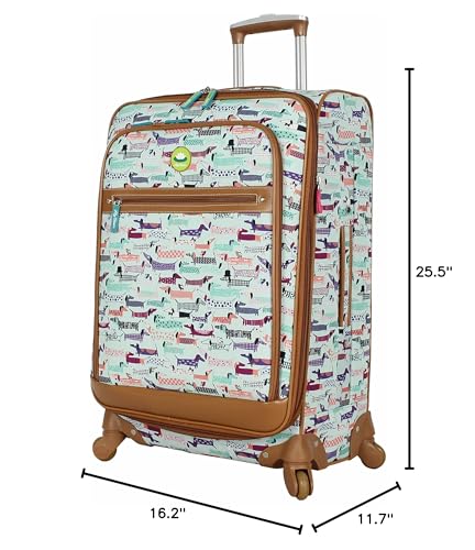 Lily Bloom Luggage 24" Expandable Design Pattern Suitcase With Spinner Wheels For Woman (24in, Totally Paw Some)