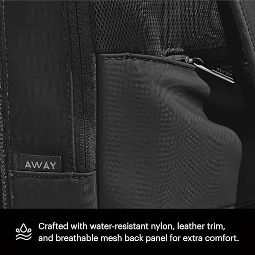 Away The Everywhere Zip Backpack - Personal Item Airline Approved Backpack with 16” Padded Laptop Sleeve, Water Bottle Pocket, Interior and Exterior Pockets - Fits Up to 16-Inch Laptops - Jet Black