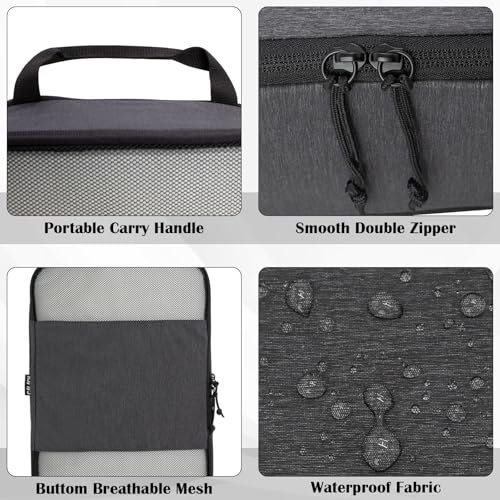 Extra Large Compression Packing Cubes for Travel Essentials, 2 Set Expandable Compression Bags for Travel Packing Cubes for Suitcase Luggage Organizer Bags, Black Mesh