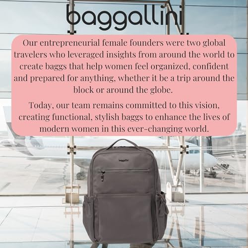 Baggallini Tribeca Expandable Laptop Backpack - 15"x11" Lightweight RFID Computer Bag for Work & Travel with Luggage Sleeve