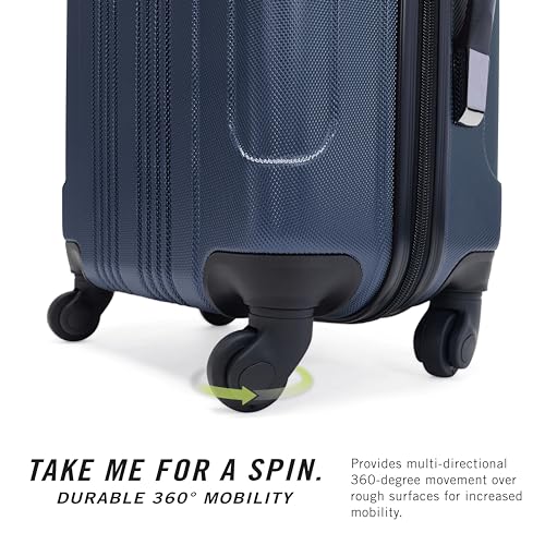 Kenneth Cole REACTION Out of Bounds Lightweight Hardshell 4-Wheel Spinner Luggage, Naval, 28-Inch Checked
